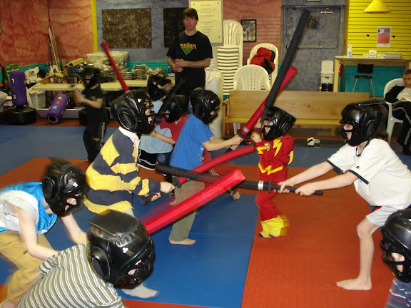 Mayhem at Kai's karate party for his 8th birthday