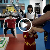 Video - cutting Kai's birthday cake with a sword Video - cutting Kai's birthday cake with a sword