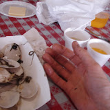 Dirty hands after eating little necks Dirty hands after eating little necks