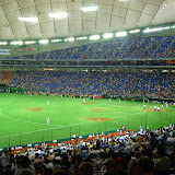 Pre-game warm-up inside the Tokyo Dome Pre-game warm-up inside the Tokyo Dome