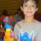 Kai showing off his creation at the Haverford art show for all the district's elementary schools