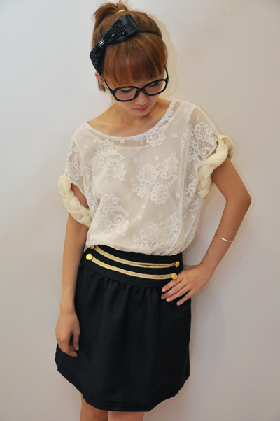 Black Miya Military Skirt