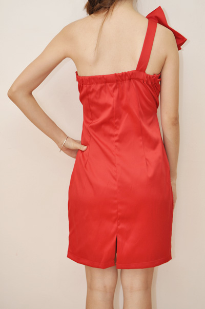Red Bow Toga Dress