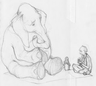 Then tightens the sketch at the proper size of the book cover.