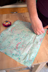 To make the accessory case, first pin 2 pieces of fabric, right sides together. Sew around the case, leaving a 4 To make the accessory case, first pin 2 pieces of fabric, right sides together. Sew around the case, leaving a 4