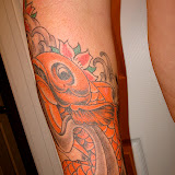 full arm tattoo in progress