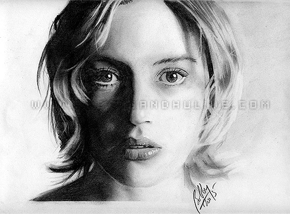 Pencil portrait of British Actress Kate Winslet