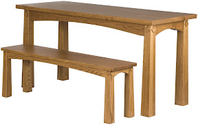 Narrow Shaker Table and Bench