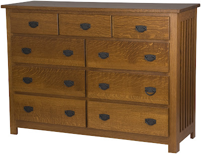 Mission Dresser in Mahogany Quarter Sawn Oak