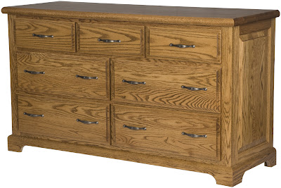 Hudson Dresser in Medium Oak, Custom Hardware