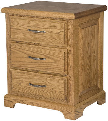 Hudson Nightstand in Medium Oak, Custom Hardware