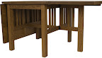 70 x 42 Gateleg Mission Table Shown in Medium Oak