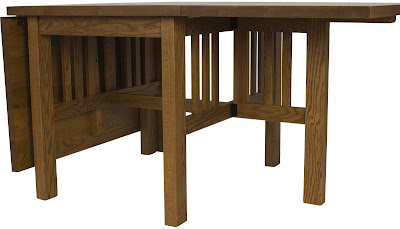 70 x 42 Gateleg Mission Table Shown in Medium Oak