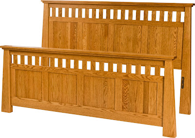 Teton Bed, Oak Hardwood, Cinnamon Finish