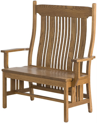 Colonial Bench with Back, in Rustic Oak