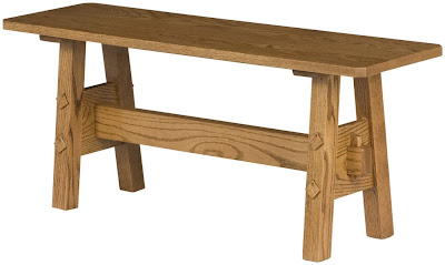 Geneva Bench in Medium Oak