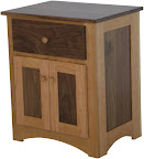 Shaker Nightstand, Cherry & Walnut Hardwood, Natural Finish