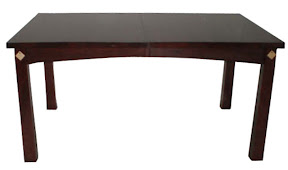 60 x 36 Shaker Dining Table, Raised Maple Diamond Inlays, Cherry Hardwood, Chocolate Finish