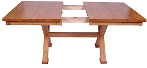 60 x 46 Railroad Dining Table, Oak Hardwood, Honey Finish