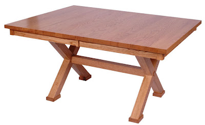 60 x 46 Railroad Dining Table, Oak Hardwood, Honey Finish