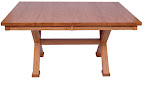 60 x 46 Railroad Dining Table, Oak Hardwood, Honey Finish