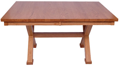 60 x 46 Railroad Dining Table, Oak Hardwood, Honey Finish