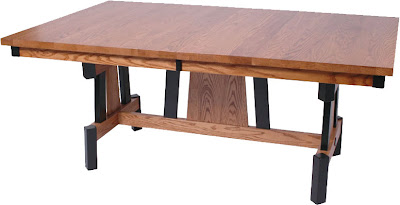 70 x 42 Shenzen Dining Table, Oak Hardwood, Medium and Midnight Finish