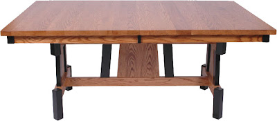 70 x 42 Shenzen Dining Table, Oak Hardwood, Medium and Midnight Finish