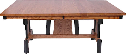 70" x 42" Shenzen Table in Medium and Midnight Oak