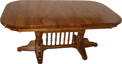 80 x 46 Riverside Dining Table, Oak Hardwood, Mahogany Finish