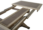 60 x 42 Woodland Dining Table, Custom Double Border Design, Hickory and Walnut Hardwood, Oil and Wax Finish