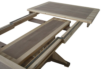 60 x 42 Woodland Dining Table, Custom Double Border Design, Hickory and Walnut Hardwood, Oil and Wax Finish