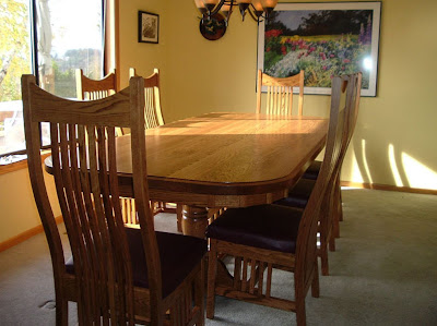 100 x 46 Riverside Dining Table & Western Chairs, Oak Hardwood, Medium Finish