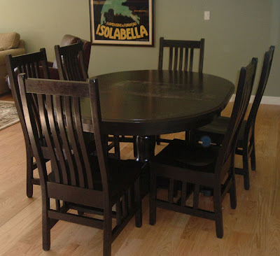  Kitchen Table  Chairs on 48  Round Riverside Table With 12  Leaf And Custom Mission Chairs  In