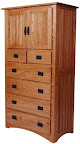 Mission Armoire, Oak Hardwood, Medium Finish