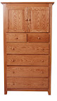 Shaker Dresser, Oak Hardwood, Medium Finish