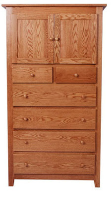 Shaker Dresser, Oak Hardwood, Medium Finish