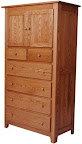 Shaker Armoire, Oak Hardwood, Medium Finish