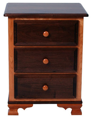 Prairie Nightstand, Cherry and Walnut Hardwood, Natural Finish