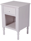 Farmhouse Nightstand, Oak Hardwood, White Paint