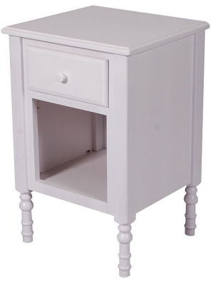 Farmhouse Nightstand, Oak Hardwood, White Paint
