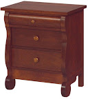 Classic Nightstand, Quarter Sawn Oak Hardwood, Mahogany Finish