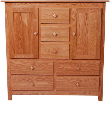 Shaker Dresser, Oak Hardwood, Medium Finish