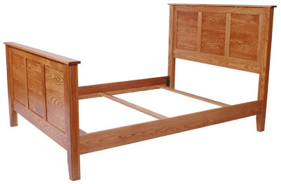 Shaker Bed, Oak Hardwood, Medium Oak