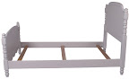 Farmhouse Bed, Oak Hardwood, White Paint