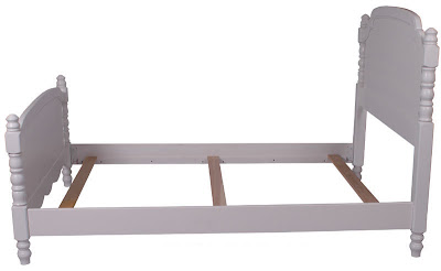 Farmhouse Bed, Oak Hardwood, White Paint