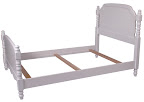 Farmhouse Bed, Oak Hardwood, White Paint