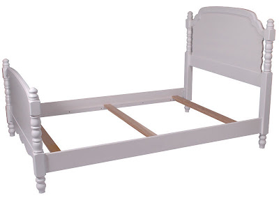 Farmhouse Bed, Oak Hardwood, White Paint