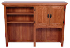 Shaker Hutch (placed on top of desk), Cherry Hardwood, Red Finish