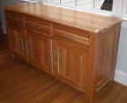 Modern Shaker Kitchen Buffet, Cherry Hardwood, Natural Finish
